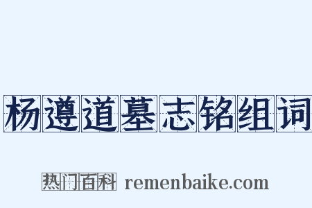 杨遵道墓志铭组词是什么意思的图片